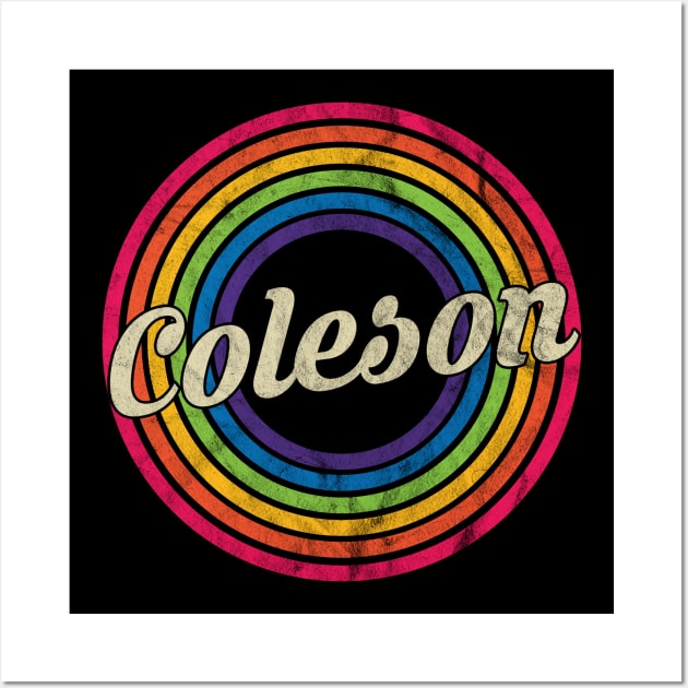 Coleson - Retro Rainbow Faded-Style Wall Art by MaydenArt